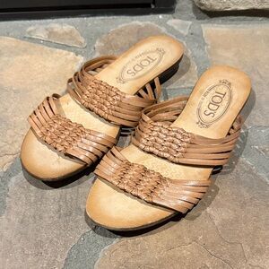 Tod’s Leather Sandals Brown Straps Size 7